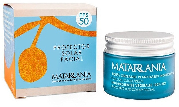 Face Sunscreen - Matarrania 100% Organic Face Sunscreen SPF50 — photo N2