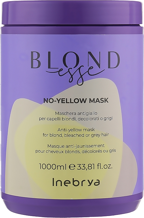Mask for Blonde, Bleached & Grey Hair - Inebrya Blondesse No-Yellow Mask — photo N2