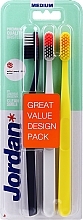 Fragrances, Perfumes, Cosmetics Medium Toothbrush, yellow, dark blue, white - Jordan Clean Smile Medium