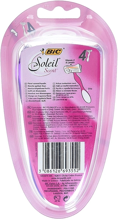 Disposable Razors, 4 pcs - Bic Soleil Scent — photo N3