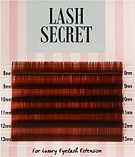 False Lashes, dark brown, mix, 6 lines (0,07, C, (8-13)) - Lash Secret — photo N1