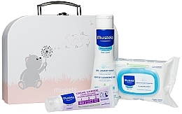 Fragrances, Perfumes, Cosmetics Set - Mustela With Love Pink (wipes/25szt + b/gel/200ml + cr/50ml + bag)