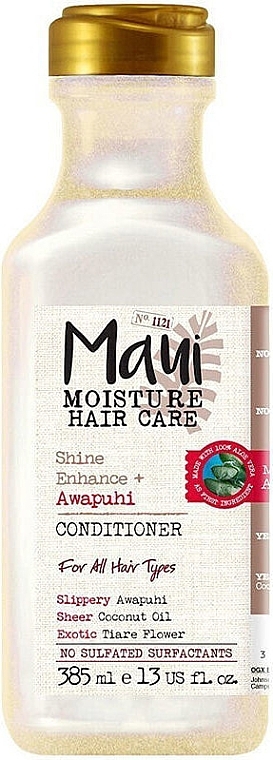 Aloe Vera & Coconut Water Conditioner for All Hair Types - Maui Moisture Shine+Awapuhi Conditioner — photo N2