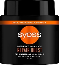 Fragrances, Perfumes, Cosmetics Mask for Damaged Hair - Syoss Repair Boost Intensive Hair Mask
