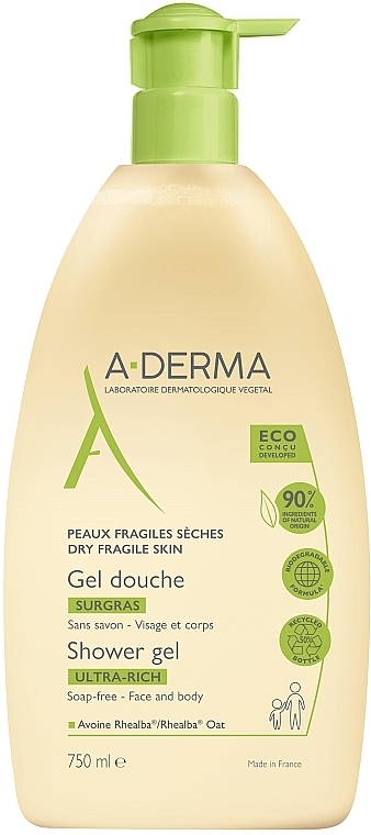 Shower Gel - A-Derma Surgras Gel Douche Utlra-Rich Shower Gel — photo N1