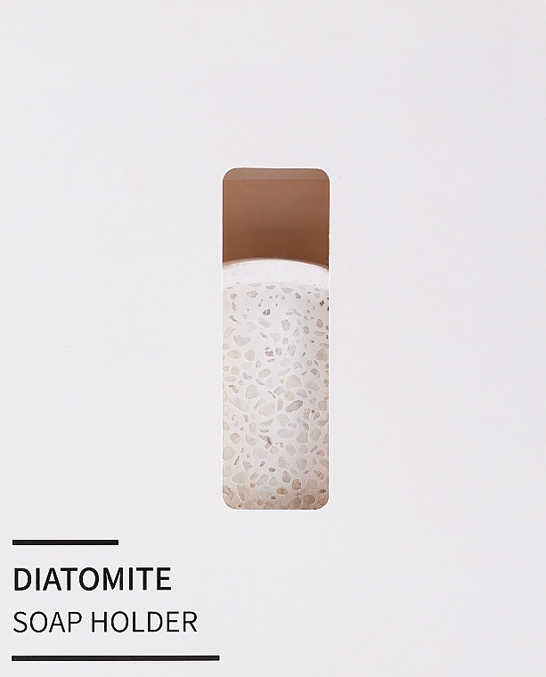 Diatomaceous Earth Soap Dish, white round with pebbles - Yeye — photo N2