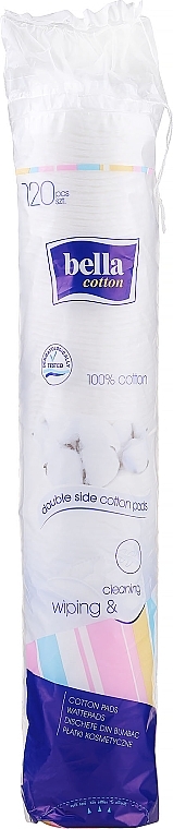 Cotton Pads, round, 120 pcs - Bella — photo N1