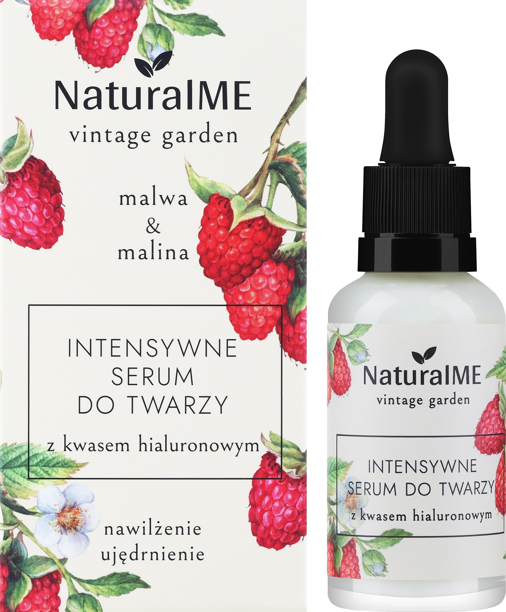 Malva & Raspberry Intensive Face Serum with Hyaluronic Acid - NaturalMe Vintage Garden Malwa & Raspberry Moisturizing & Firming Intensive Face Serum — photo 30 ml