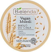 Fragrances, Perfumes, Cosmetics Moisturizing Body Butter "Oats, Wheat, Coconut Milk" - Bielenda Vegan Muesli Moisturizing Body Butter