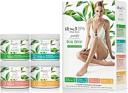 Fragrances, Perfumes, Cosmetics Tea Tree SPA Kit - IBD Spa Pro Pedi Tea Tree Purify Spa Intro Kit (soak/180g + scr/180g + mask/120ml + lot/124ml)