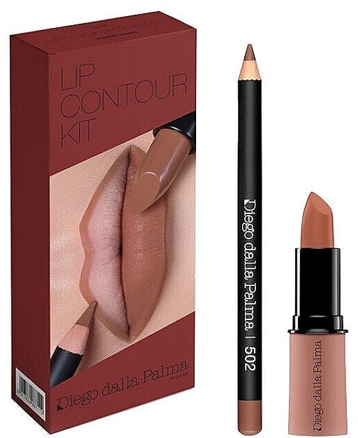 Set - Diego Dalla Palma Lip Contour Kit 502 (lipstick/4g + lip/pencil/1.1g) — photo N1