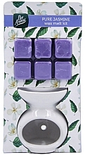Fragrances, Perfumes, Cosmetics Aromatherapy Set with Wax and Lamp 'Jasmine' - Pan Aroma Wax Melt Burner Kit Pure Jasmine