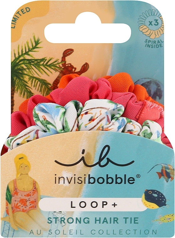 Hair Ring-Bracelet, 3 pcs. - Invisibobble Loop+ Au Soleil Beachy Bliss — photo N1