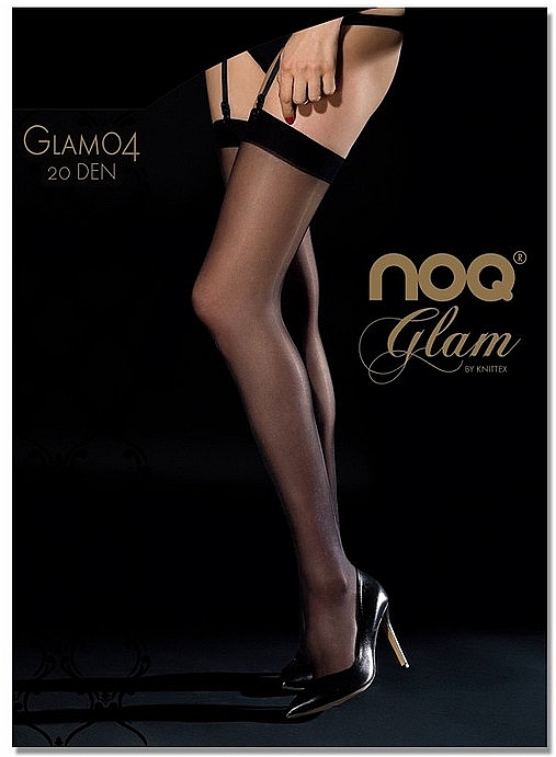 Stockings 'Glam 04', 20 Den, nero - Knittex — photo N1