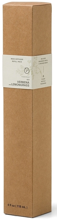 Verbena and Lemongrass Reed Diffuser Filler - Paddywax Eco Green Diffuser Refill + Reeds Verbena & Lemongrass — photo N1