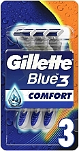 Fragrances, Perfumes, Cosmetics Disposable Razor Set, 3pcs - Gillette Blue3 Comfort