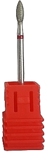 Diamond Flame Drop Nail Drill Bit, red - Deni Carte — photo N1