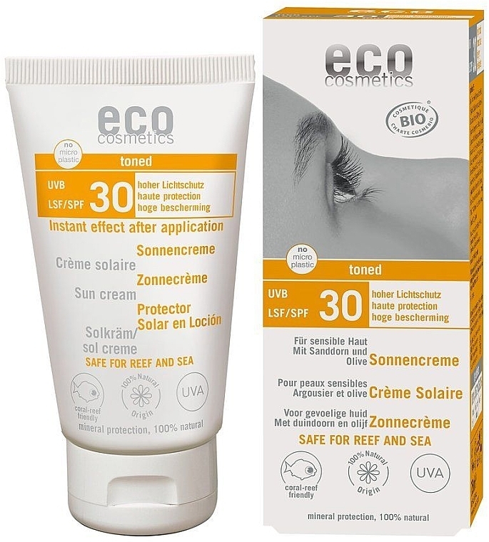 Waterproof Tanning Sun Cream SPF 30 - Eco Cosmetics Sonne SLF 30 Getoent — photo N1