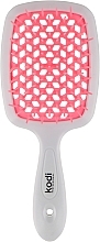 Hair Brush, white with light pink teeth - Kodi Professional Soft Touch Hairbrush — photo N1