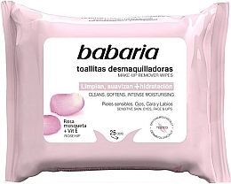 Fragrances, Perfumes, Cosmetics Makeup Remover Wipes - Babaria Rosa Mosqueta Water Wipes