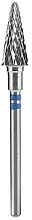 Carbide Nail Drill Bit for Left-Handed 'Cone', blue, diameter 6 mm, work part 14 mm - Staleks Pro Expert — photo N1