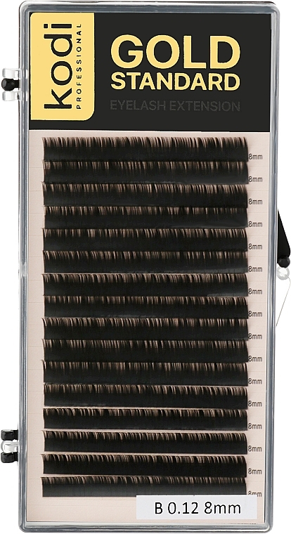 Gold Standard B 0.12 False Eyelashes (16 rows: 8 mm) - Kodi Professional — photo N1