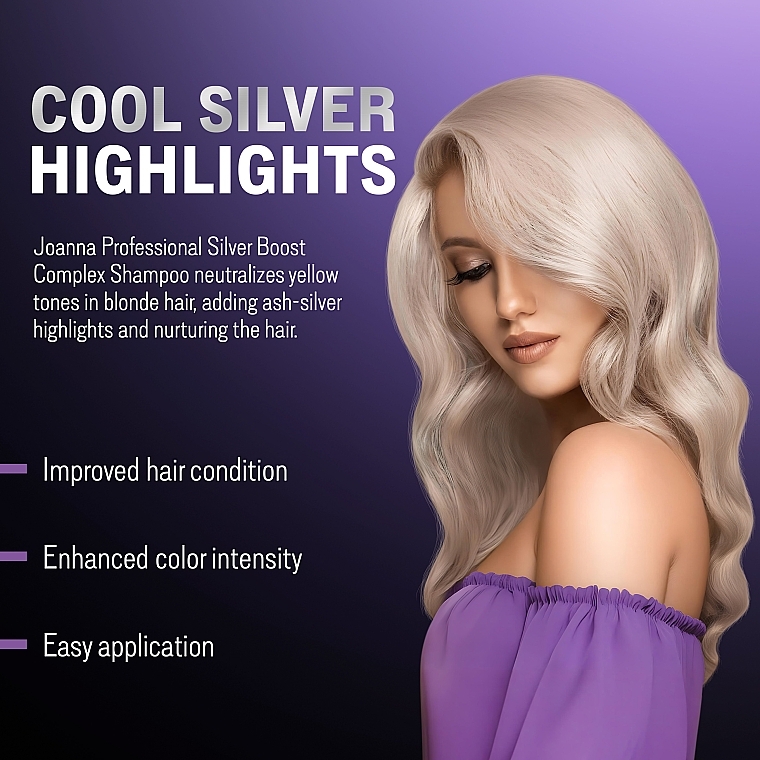 Shampoo for Blond and Gray Hair - Joanna Professional Silver Boost Complex Hair Shampoo — photo N3