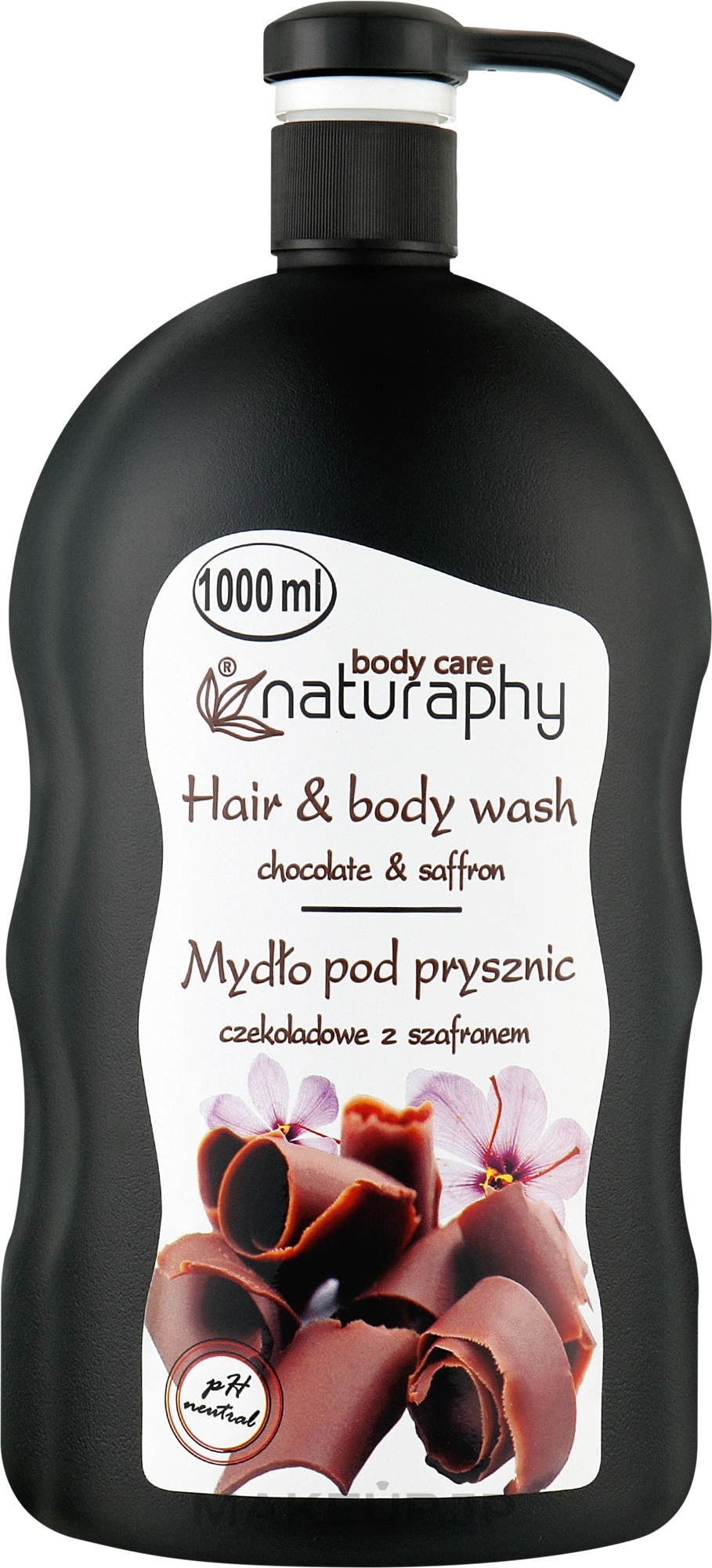 Shampoo-Shower Gel "Chocolate & Saffron" - Naturaphy Hair & Body Wash — photo 1000 ml