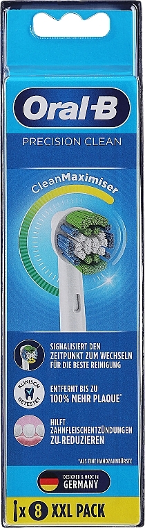 Electric Toothbrush Head, 8 pcs - Oral-B Precision Clean Toothbrush Heads with CleanMaximiser — photo N1