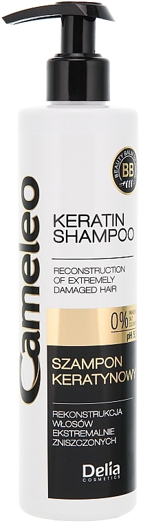 Keratin Shampoo "Reconstructing Hair" - Delia Cameleo Shampoo — photo N3