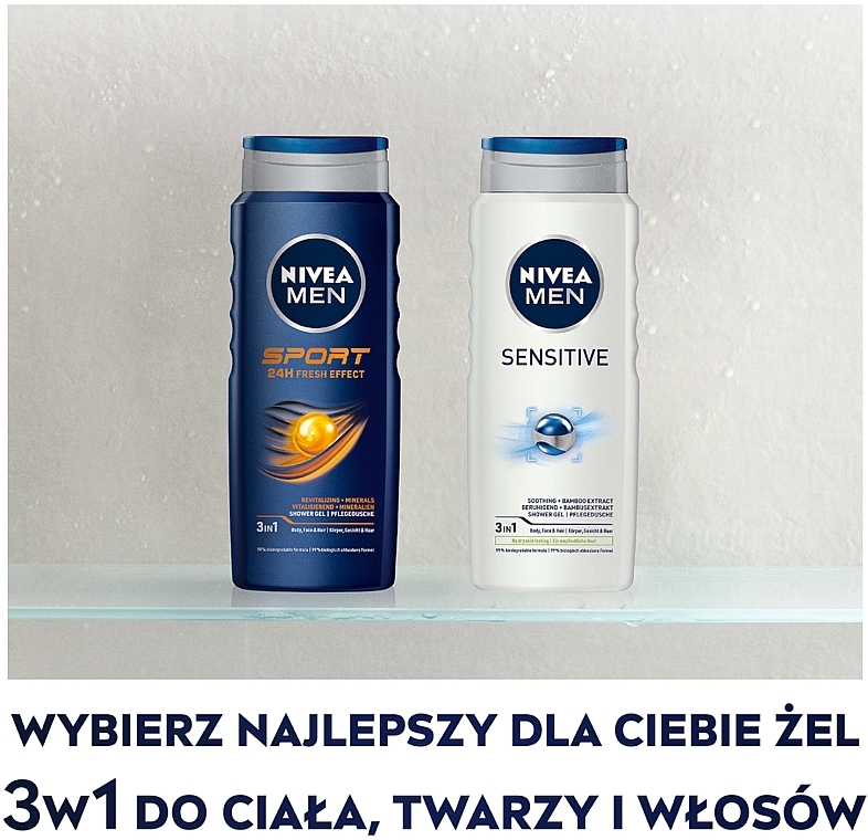 Shower Gel "For Sensitive Skin" - NIVEA Men Sensitive Shower Gel — photo N7