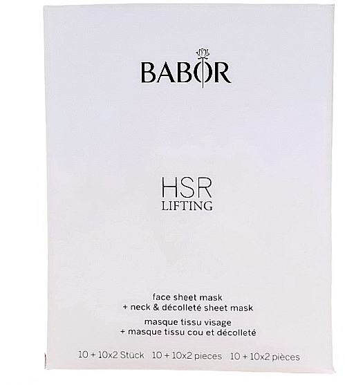 Face, Neck and Décolleté Mask - Babor HSR Lifting Face Sheet Mask + Neck & Decollete Sheet Mask — photo N1