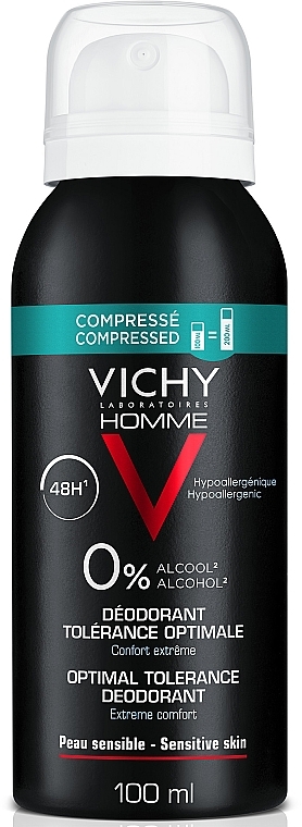 Men Deodorant 'Optimal Comfort for Sensitive Skin' - Vichy Optimal Tolerance Deodorant 48H — photo N1