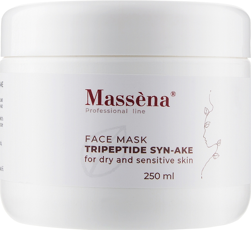 Tripeptide Face Mask for Dry & Sensitive Skin - Massena Face Mask Steam Tripeptide Syn-Ake For Dry And Sensitive Skin — photo N1