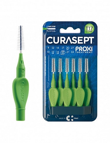 Interdental Brushes 1.7 mm, 6 pcs., green - Curaprox Curasept Proxi T17 Cone Green — photo N1