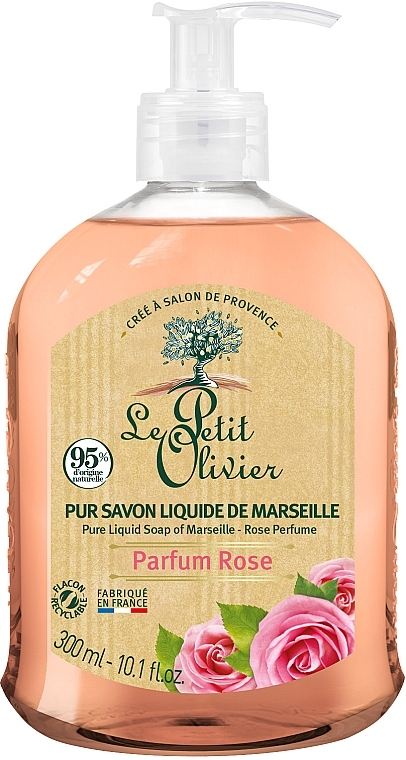 Liquid Soap with Rose Scent - Le Petit Olivier Pure liquid traditional Marseille soap Rose — photo N1