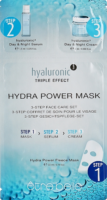 Set - Etre Belle 3 Step Hyaluronic (mask/22ml + cr/2ml + ser/1.5ml) — photo N1