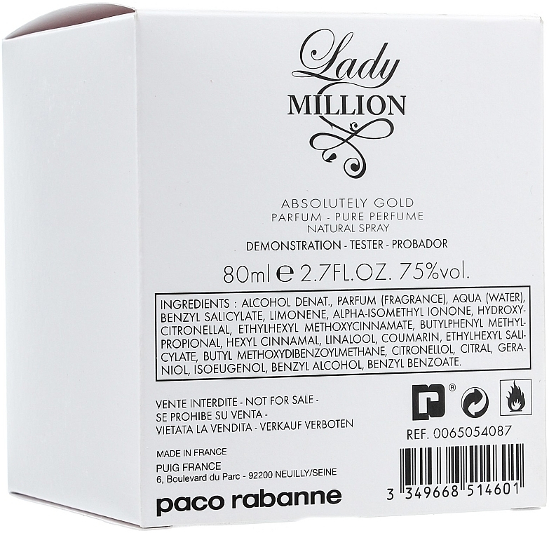 Paco Rabanne Lady Million Absolutely Gold - Parfum (tester) — photo N4