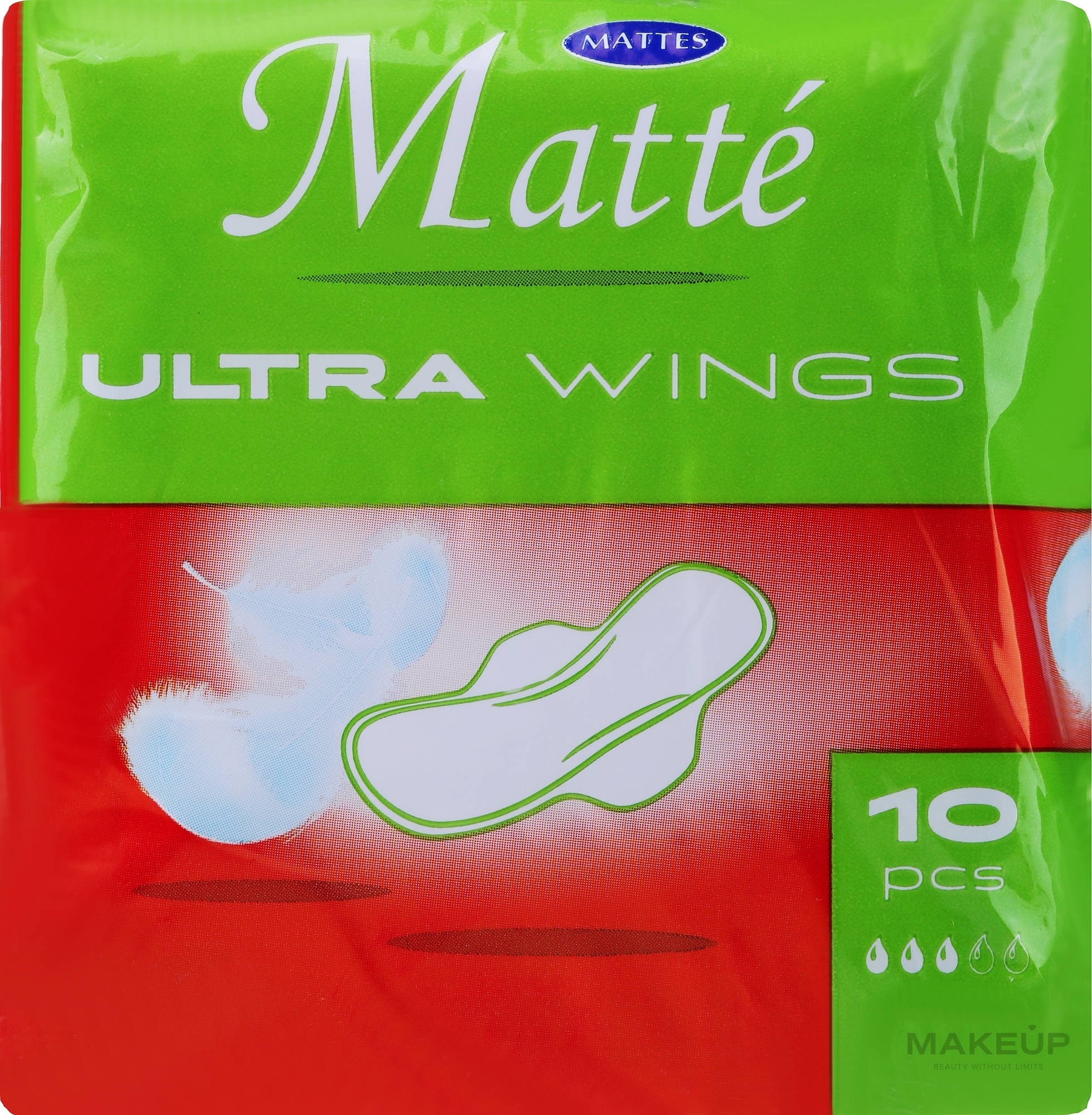 Sanitary Pads with Wings, 10 pcs - Mattes Ultra Wings — photo 10 szt.