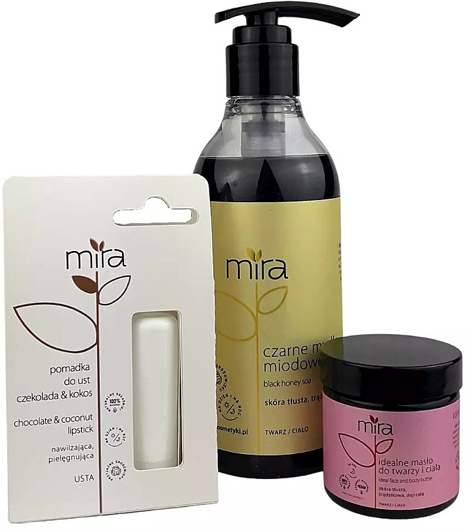 Set "Chocolate & Honey" - Mira (oil/60ml + b/soap/400g + lipstick/3g) — photo N2