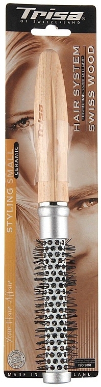 Round Styling Brush, wooden handle, 30 mm - Trisa Hair System Swiss Wood — photo N1