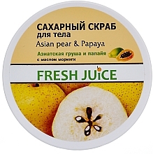 Sugar Body Scrub "Asian Pear and Papaya" - Fresh Juice Asian Pear & Papaya — photo N1