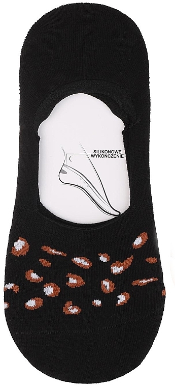 Women's Socks with Animal Print, leopard, black - Moraj — photo N1