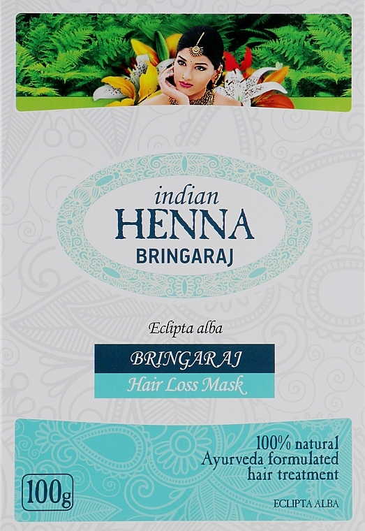 Repairing Dry Hair Mask - Indian Henna Bringaraj Hair Loss Mask — photo N1