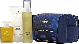 Set - Aromatherapy Associates De-Stress And Calm Gift Set (cosmetic bag/1pc + bath and show oil/55ml + b/oil/100ml + b/gel/150ml) — photo N1