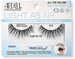 False Lashes with Glue - Ardell False Lashes Light As Air 523 1 Pair + Lash Glue — photo N1