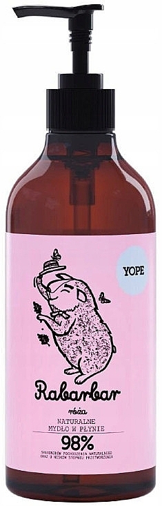Rhubarb & Rose Liquid Soap - Yope Rhubarb and Rose Natural Liquid Soap — photo N1