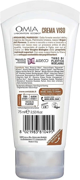 Argan Oil Face Cream - Omia Labaratori EcobioArgan Oil Face Cream — photo N3