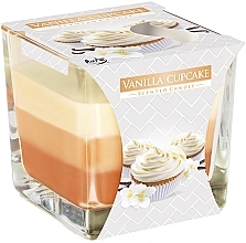 Fragrances, Perfumes, Cosmetics Scented Three-Layer Candle in Glass 'Vanilla Cupcake' - Bispol Scented Candle Vanilla Cupcake