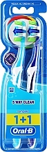 Fragrances, Perfumes, Cosmetics Toothbrush Set '5-Way Cleaning Complex', 40 medium, blue + dark blue - Oral-B Complete 5 Way Clean